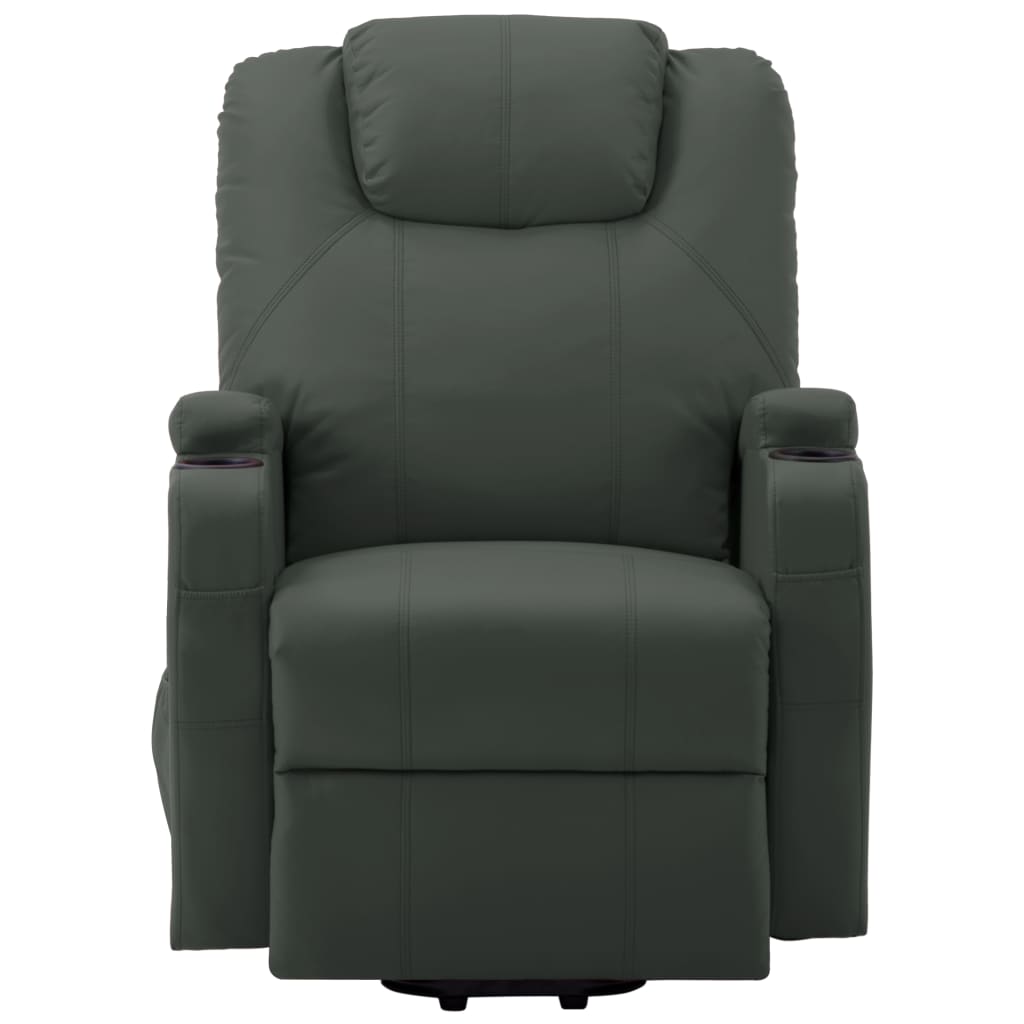 vidaXL Massagesessel mit Aufstehhilfe Anthrazit Kunstleder