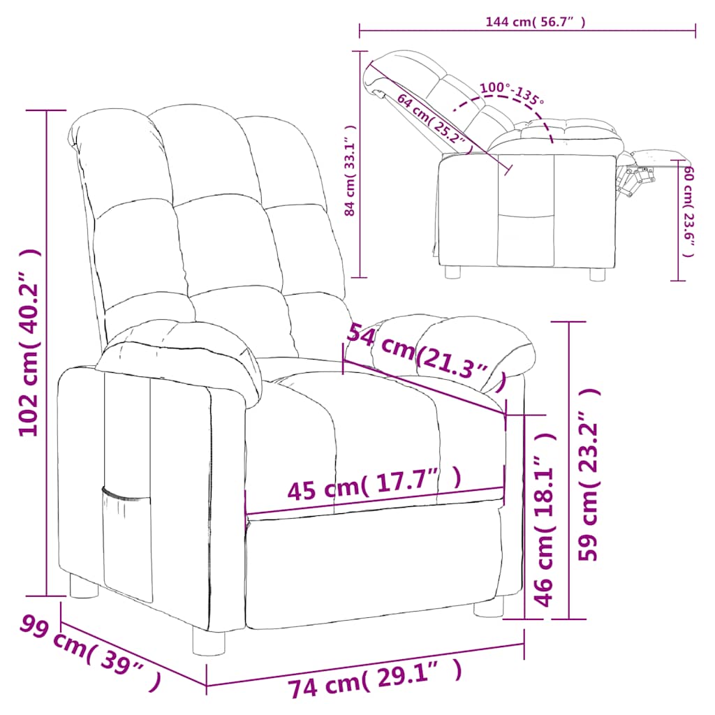 vidaXL Relaxsessel Braun Stoff