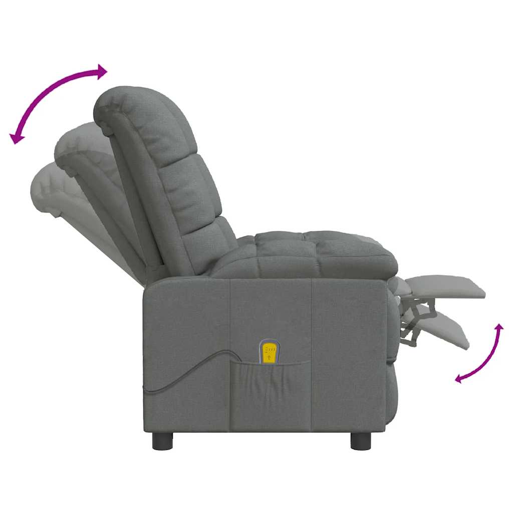 vidaXL Massagesessel Dunkelgrau Stoff