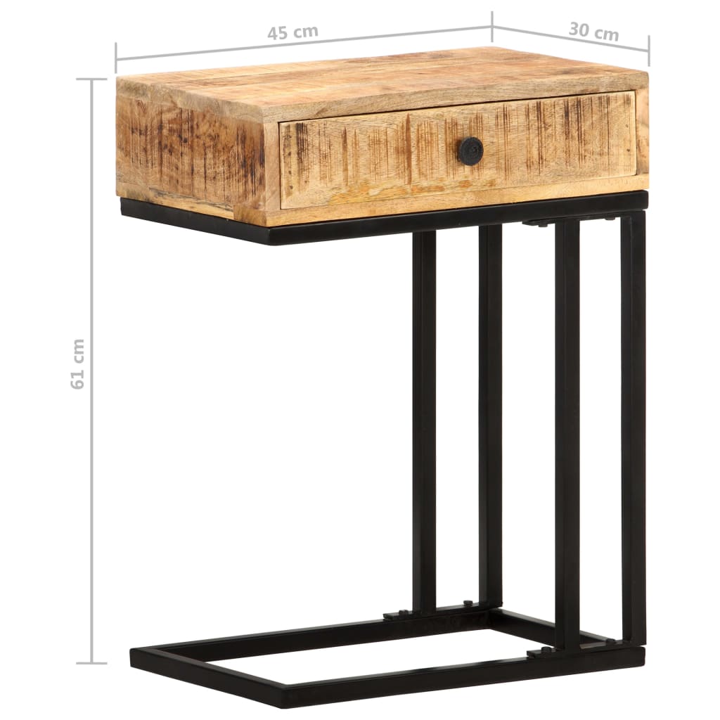 vidaXL Beistelltisch U-Form 45x30x61 cm Mango Massivholz