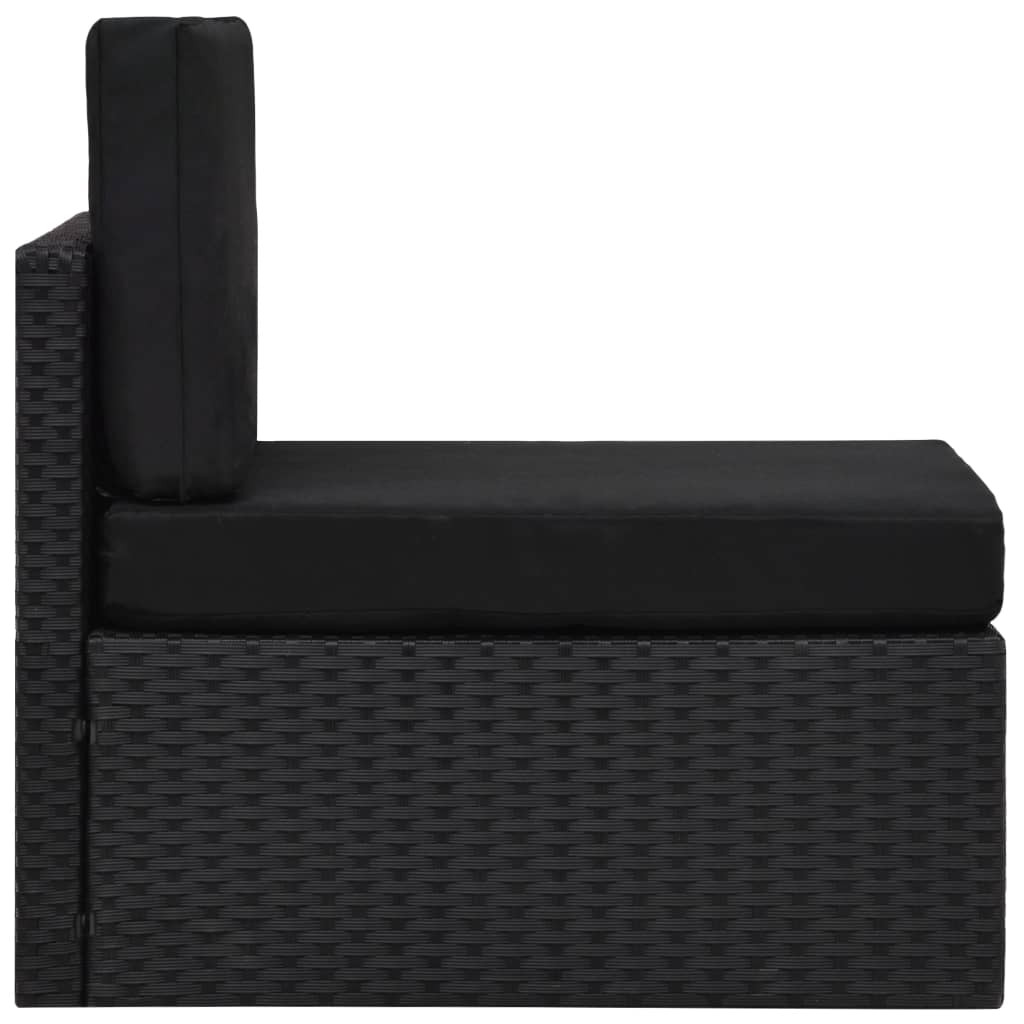 vidaXL 4-tlg. Garten-Lounge-Set Poly Rattan Schwarz