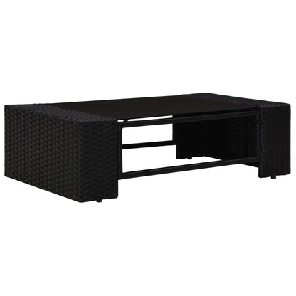 vidaXL 4-tlg. Garten-Lounge-Set Poly Rattan Schwarz
