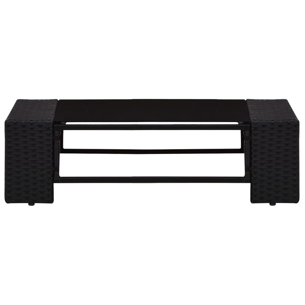 vidaXL 4-tlg. Garten-Lounge-Set Poly Rattan Schwarz