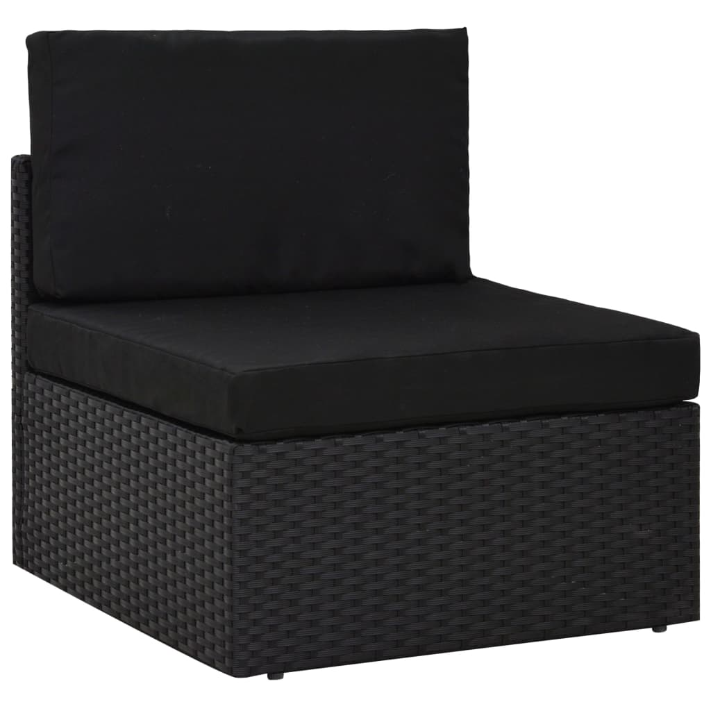 vidaXL 4-tlg. Garten-Lounge-Set Poly Rattan Schwarz