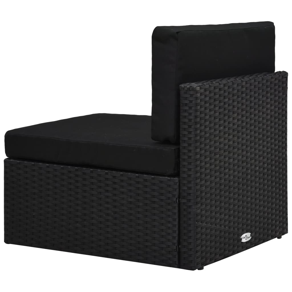 vidaXL Salon de jardin 4 pièces en résine tressée Noir