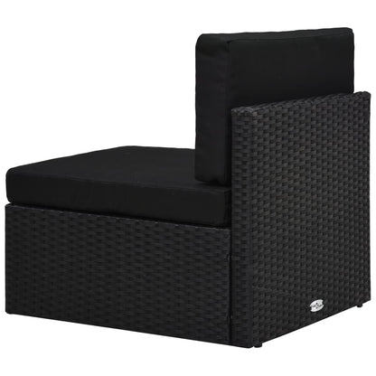 vidaXL Salon de jardin 4 pièces en résine tressée Noir
