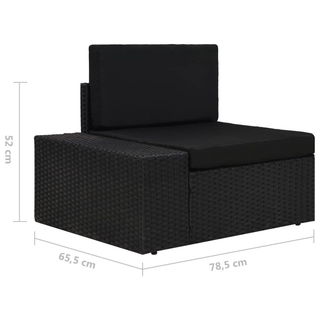 vidaXL Salon de jardin 4 pièces en résine tressée Noir
