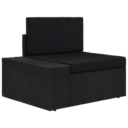 vidaXL Salon de jardin 4 pièces en résine tressée Noir