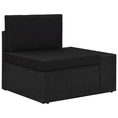 vidaXL Salon de jardin 4 pièces en résine tressée Noir