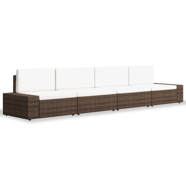 vidaXL Ensemble de meubles de jardin 4 pcs en résine tressée marron