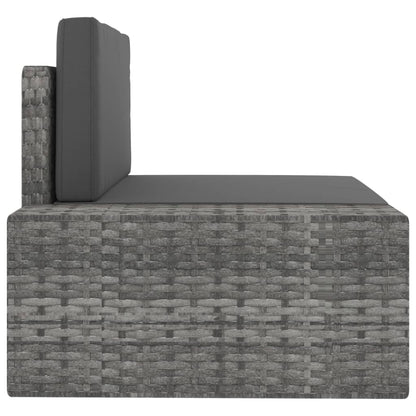 vidaXL Salon de jardin 4 pcs Résine tressée Gris