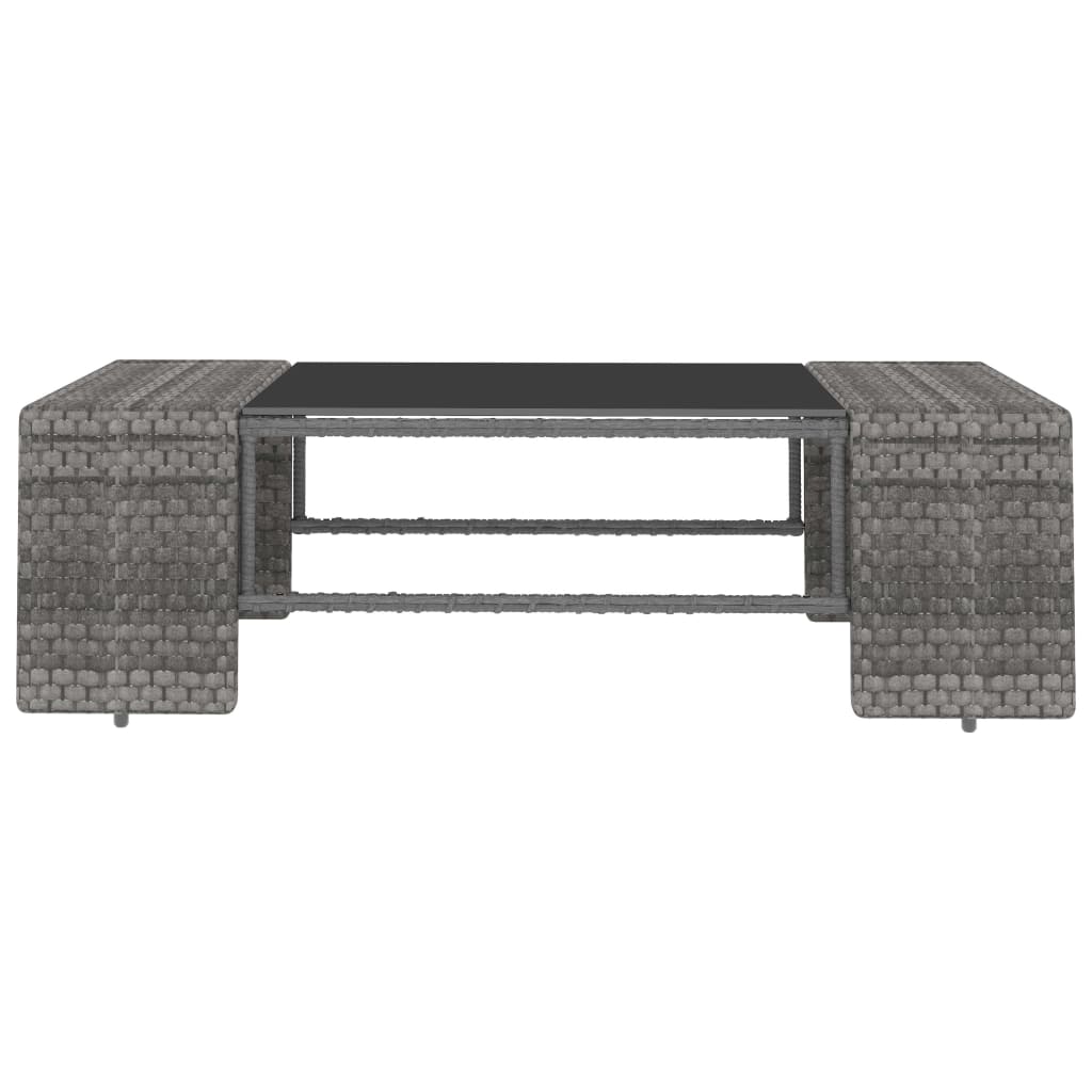 vidaXL Salon de jardin 4 pcs Résine tressée Gris