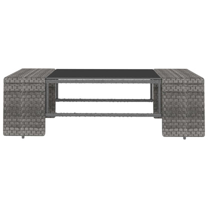 vidaXL Salon de jardin 4 pcs Résine tressée Gris