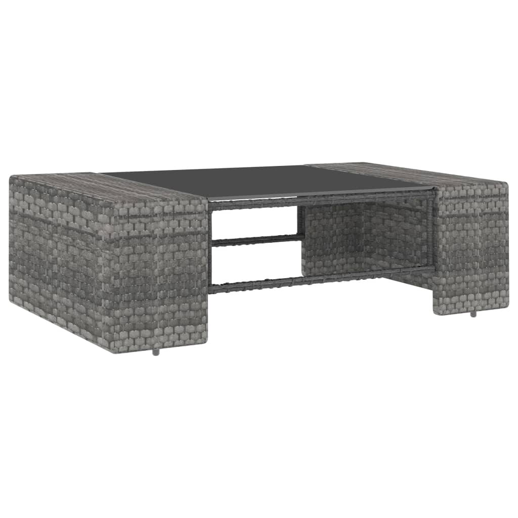 vidaXL Salon de jardin 4 pcs Résine tressée Gris