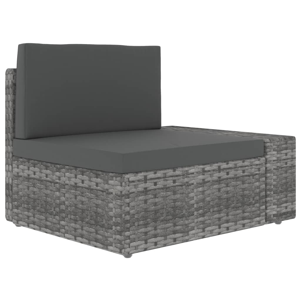 vidaXL Salon de jardin 4 pcs Résine tressée Gris