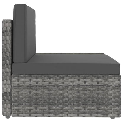 vidaXL Salon de jardin 4 pcs Résine tressée Gris