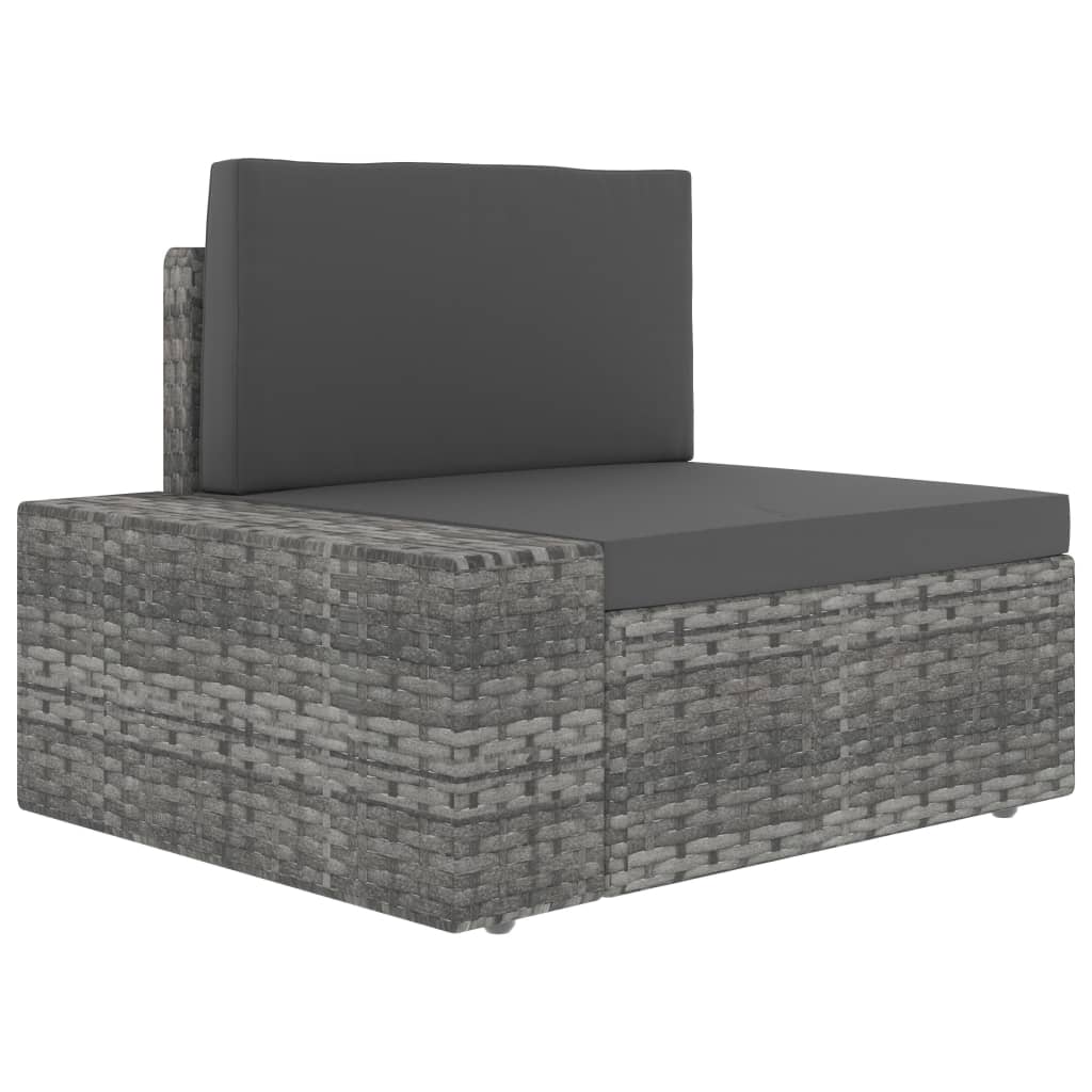 vidaXL Salon de jardin 4 pcs Résine tressée Gris