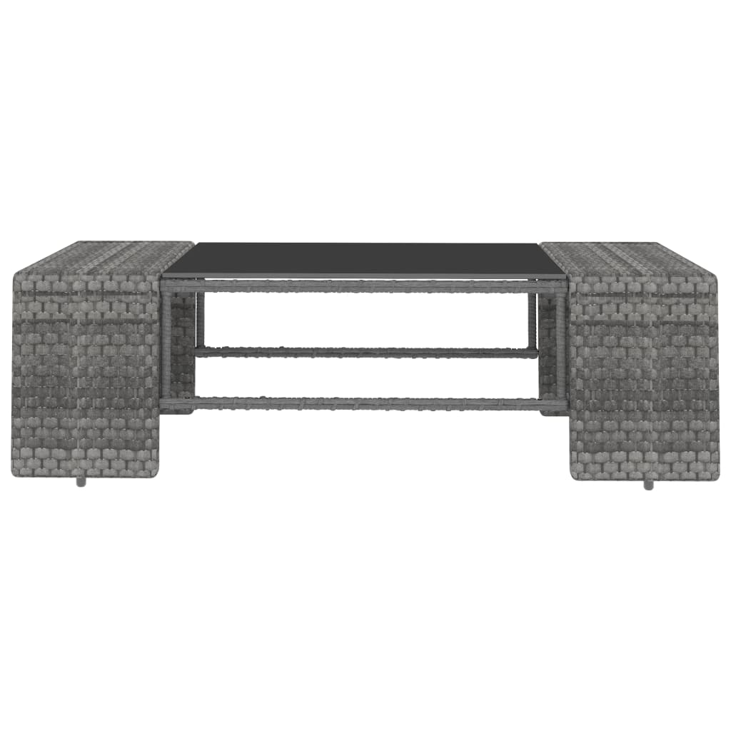 vidaXL 8-tlg. Garten-Lounge-Set Poly Rattan Grau