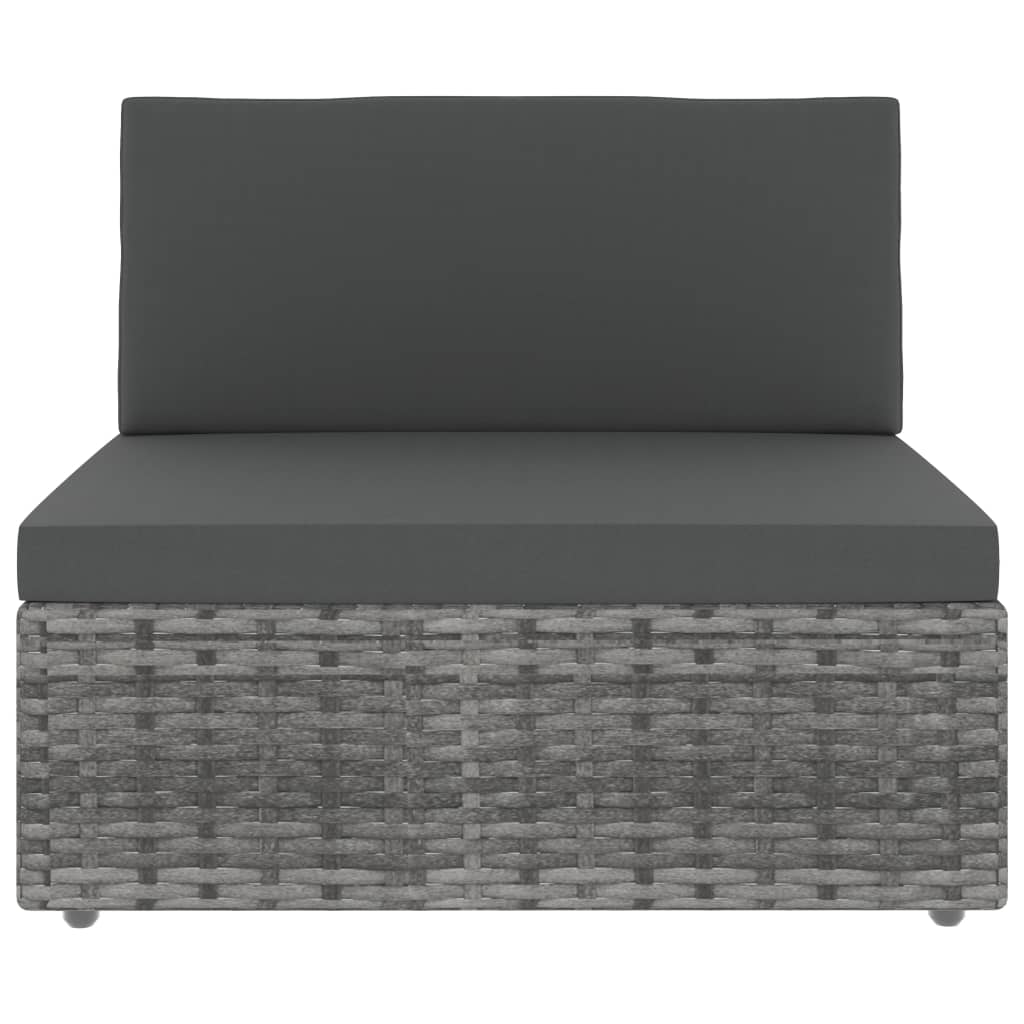 vidaXL 8-tlg. Garten-Lounge-Set Poly Rattan Grau