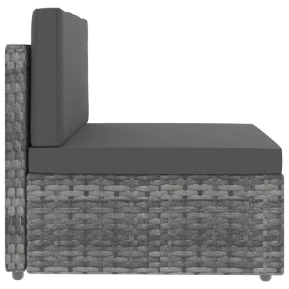 vidaXL 8-tlg. Garten-Lounge-Set Poly Rattan Grau