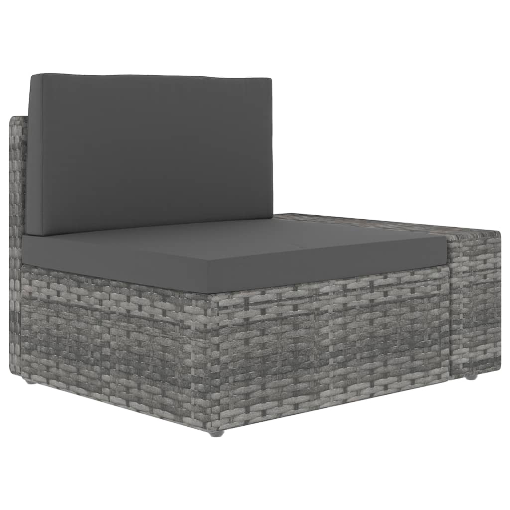 vidaXL 8-tlg. Garten-Lounge-Set Poly Rattan Grau