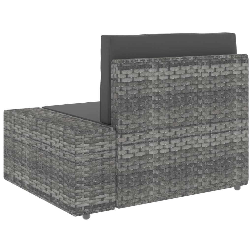 vidaXL Salon de jardin 4 pcs Résine tressée Gris