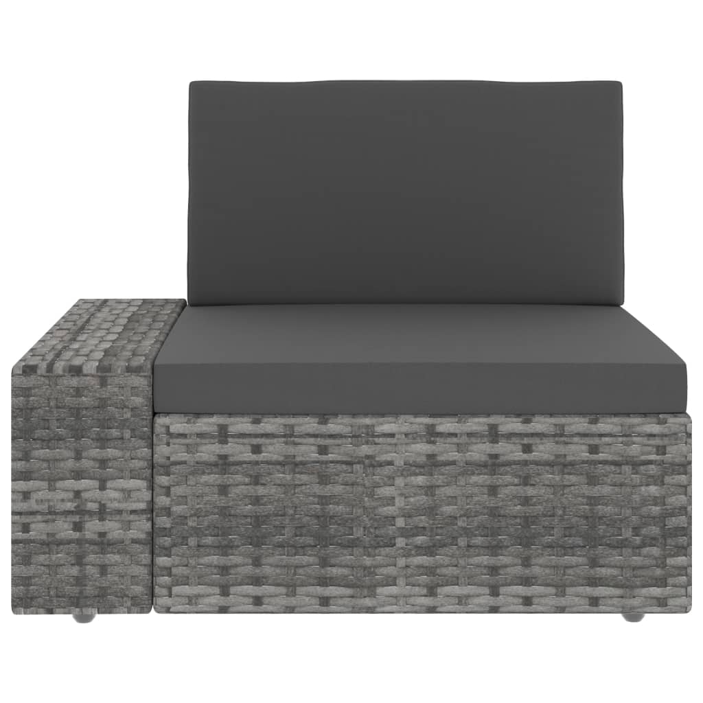 vidaXL Salon de jardin 4 pcs Résine tressée Gris