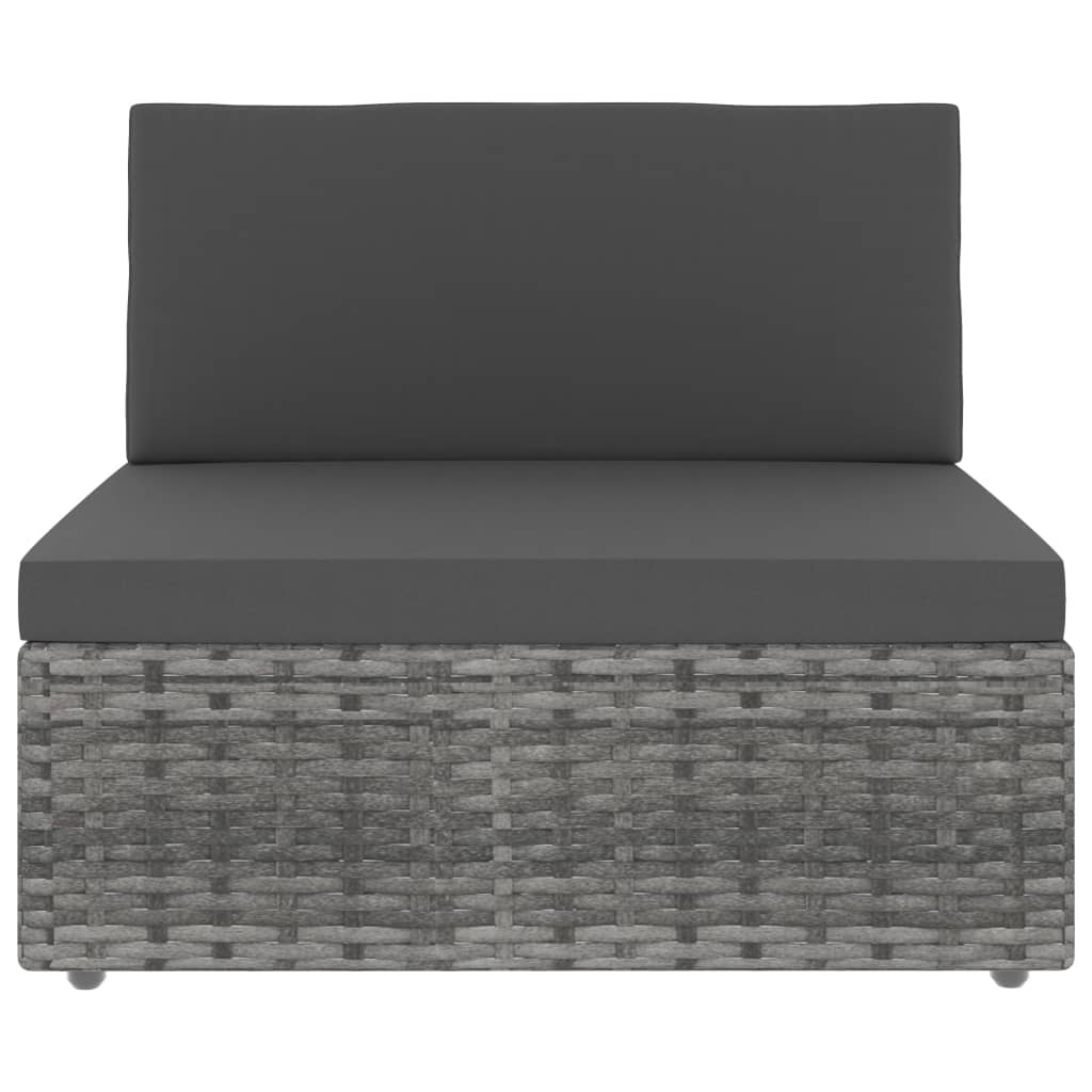 vidaXL Salon de jardin 4 pcs Résine tressée Gris