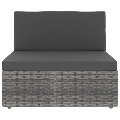 vidaXL Salon de jardin 4 pcs Résine tressée Gris