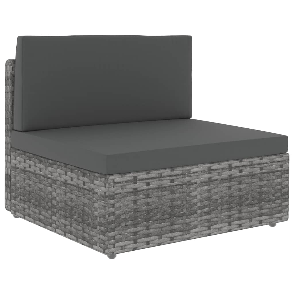 vidaXL Salon de jardin 4 pcs Résine tressée Gris