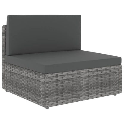 vidaXL Salon de jardin 4 pcs Résine tressée Gris