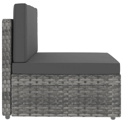 vidaXL Salon de jardin 4 pcs Résine tressée Gris