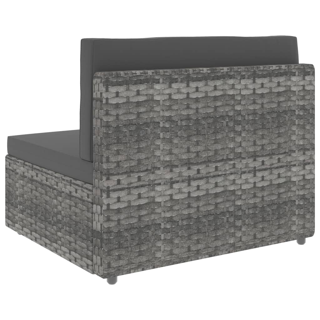 vidaXL Salon de jardin 4 pcs Résine tressée Gris