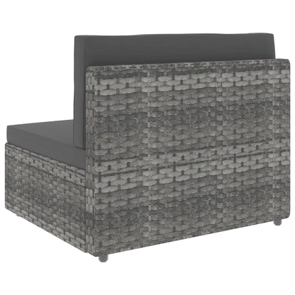 vidaXL Salon de jardin 4 pcs Résine tressée Gris