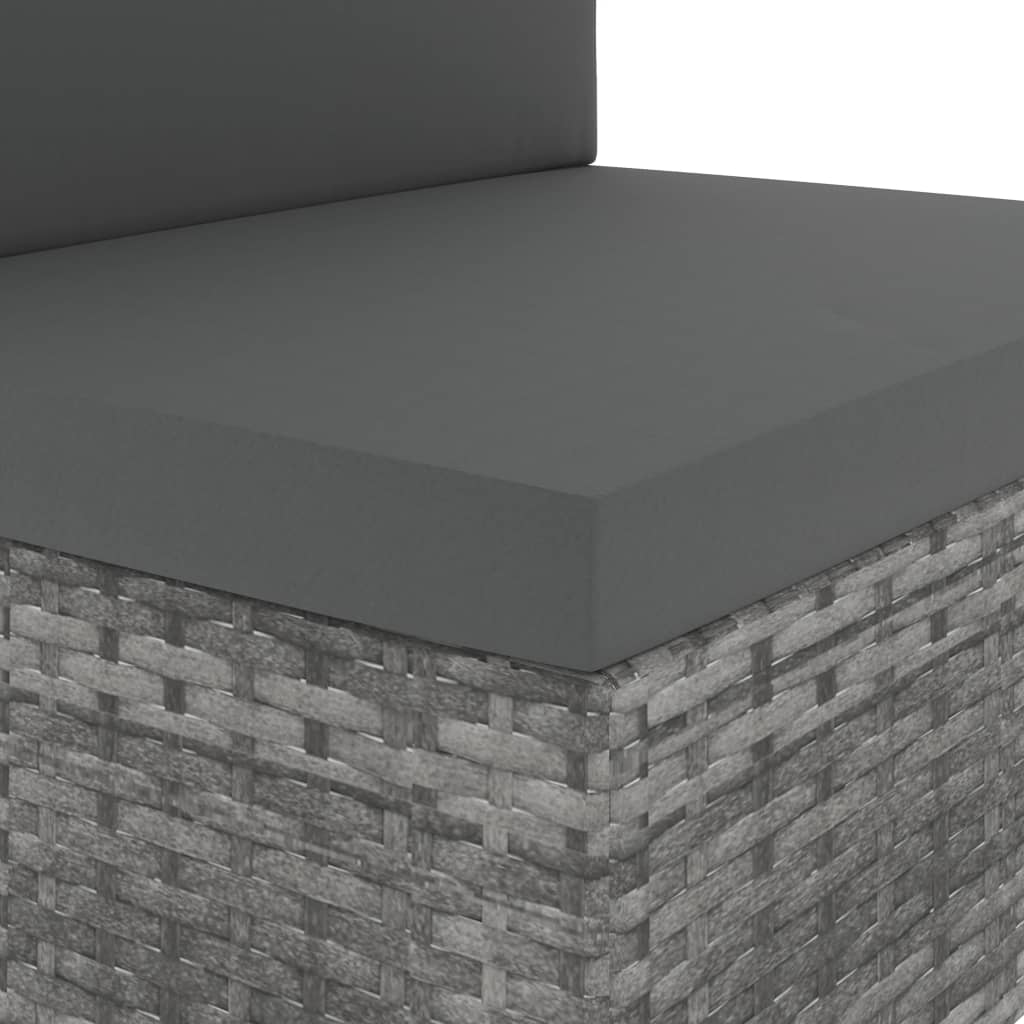 vidaXL Salon de jardin 4 pcs Résine tressée Gris