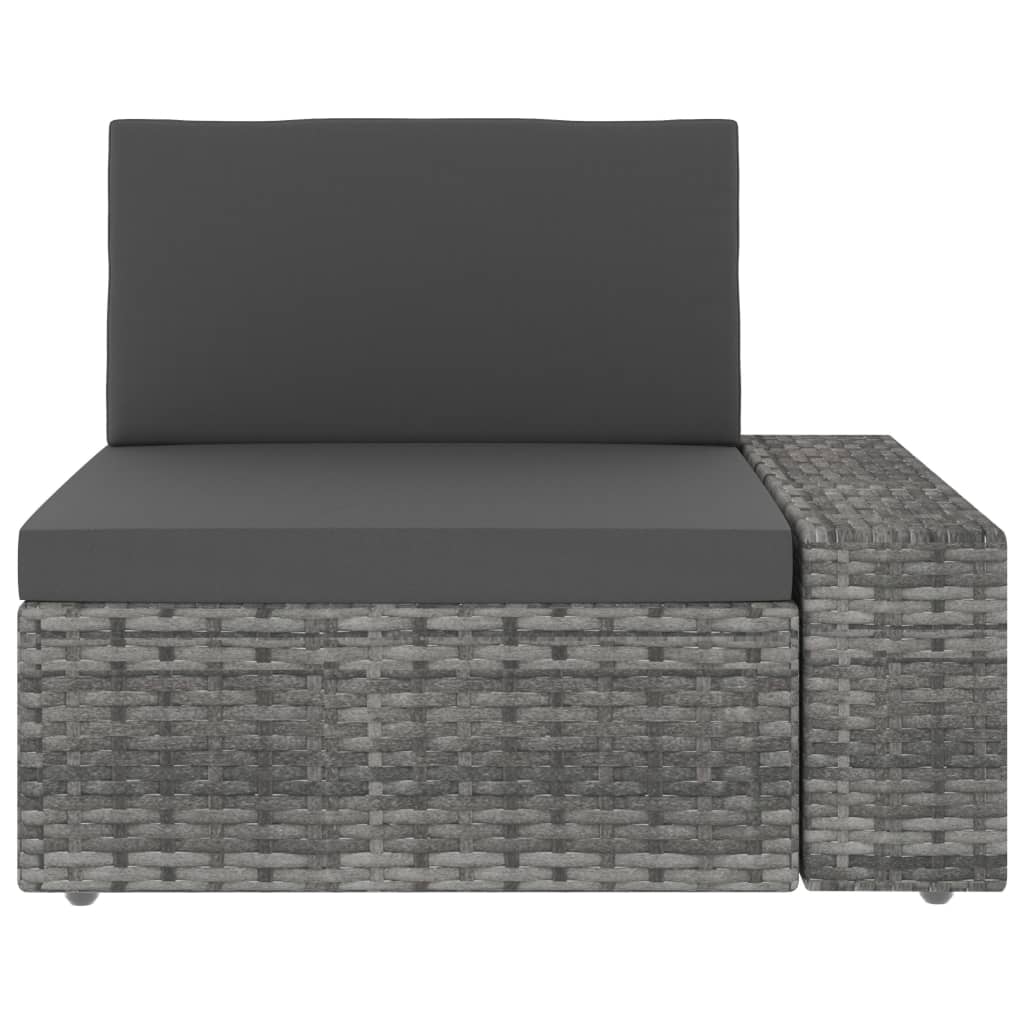 vidaXL Salon de jardin 4 pcs Résine tressée Gris