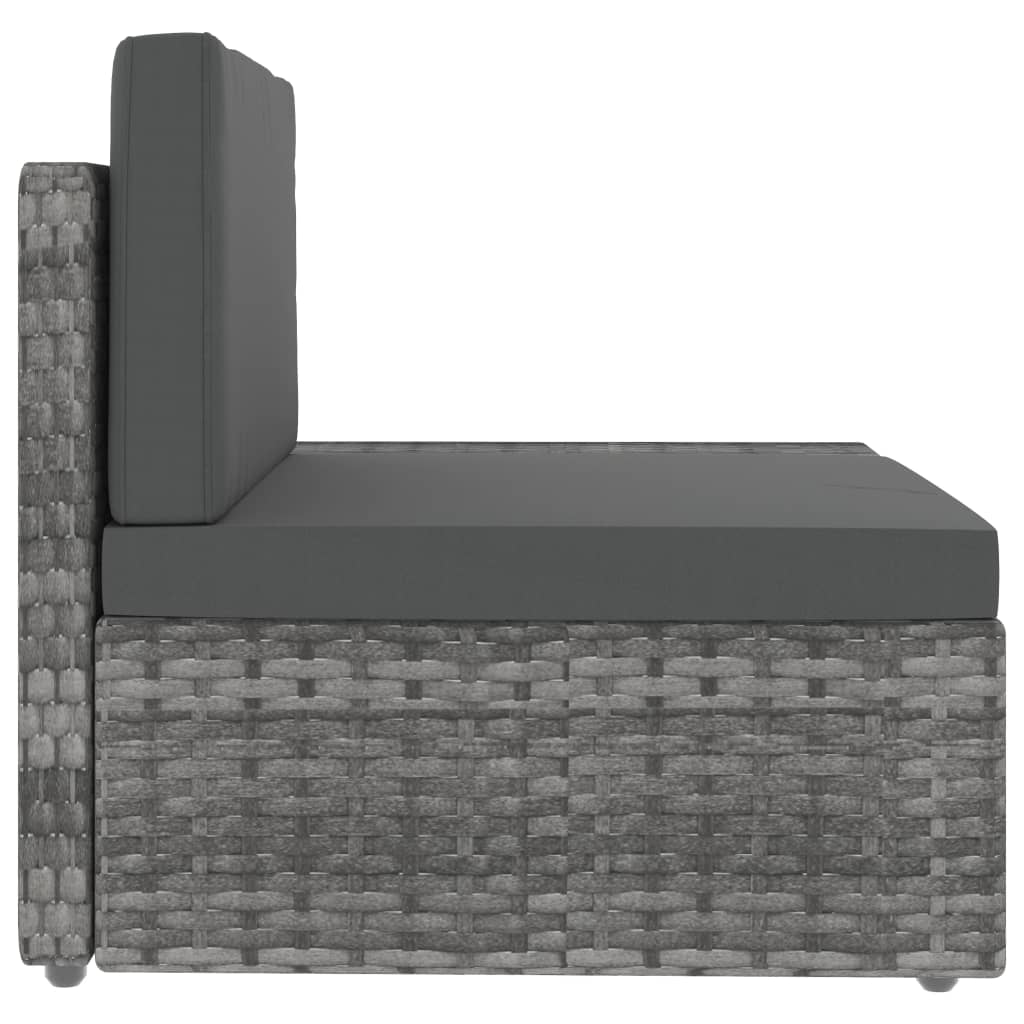 vidaXL Salon de jardin 4 pcs Résine tressée Gris
