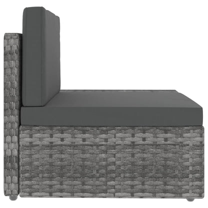 vidaXL Salon de jardin 4 pcs Résine tressée Gris