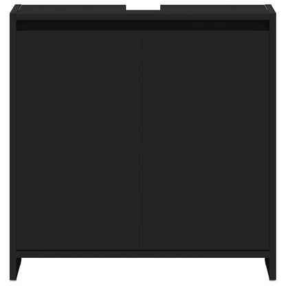Badezimmerschrank Schwarz 60x33x61 cm Holzwerkstoff