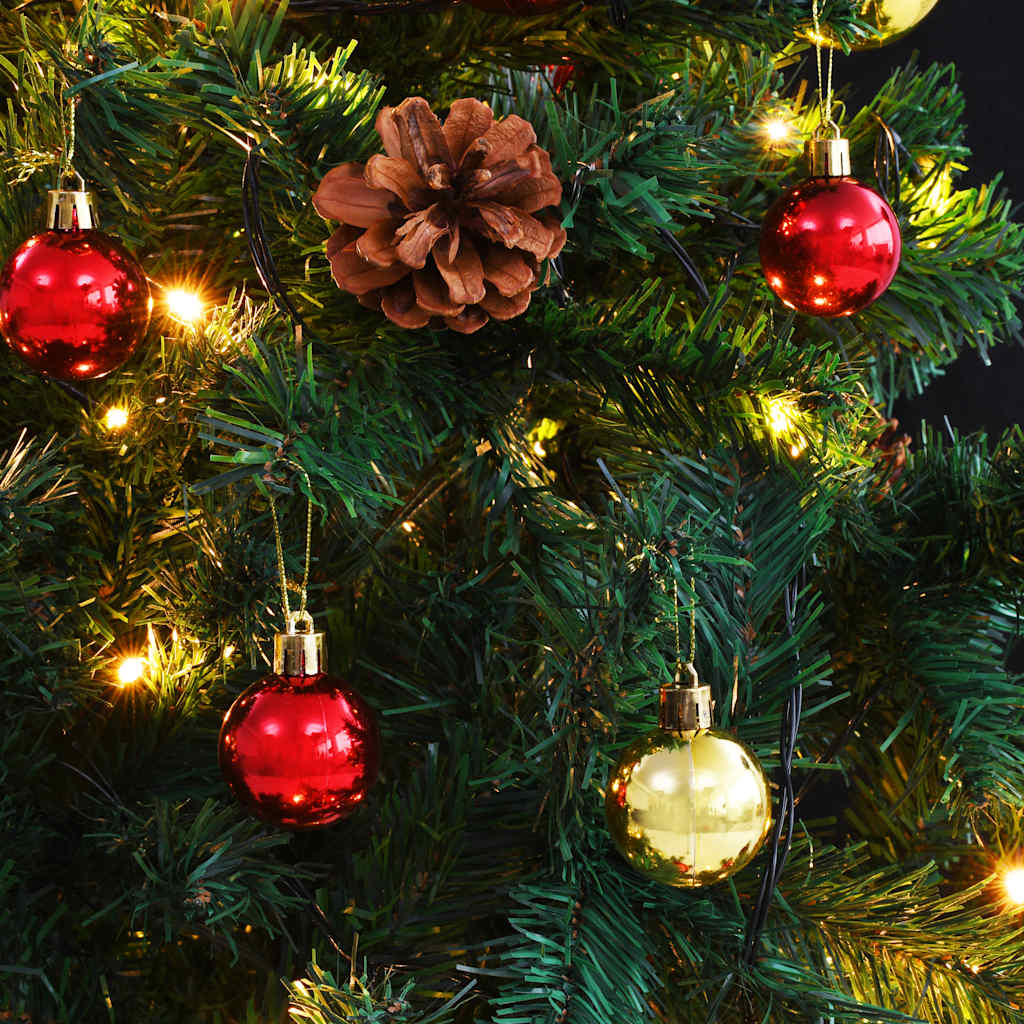 vidaXL Künstlicher Weihnachtsbaum mit Beleuchtung & Kugeln Grün 150 cm