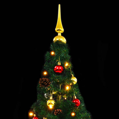 vidaXL Künstlicher Weihnachtsbaum mit Beleuchtung & Kugeln Grün 210 cm
