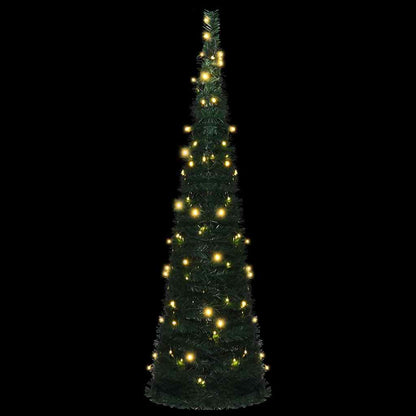 vidaXL Künstlicher Pop-Up-Weihnachtsbaum mit Beleuchtung Grün 150 cm