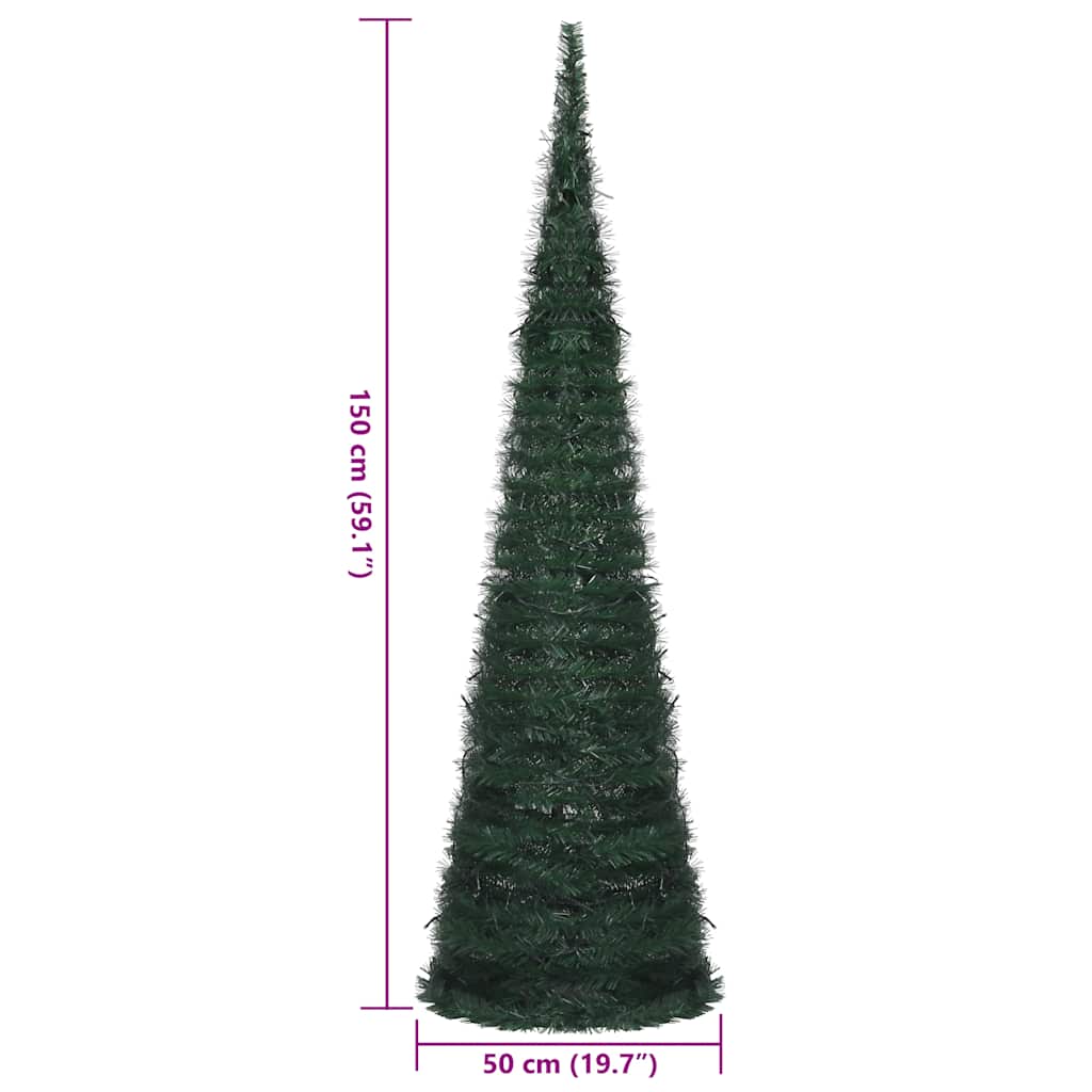 vidaXL Künstlicher Pop-Up-Weihnachtsbaum mit Beleuchtung Grün 150 cm