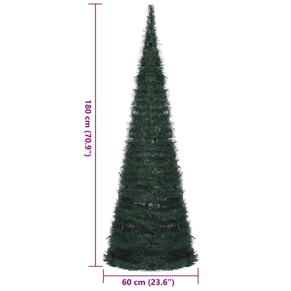 vidaXL Künstlicher Pop-Up-Weihnachtsbaum mit Beleuchtung Grün 180 cm