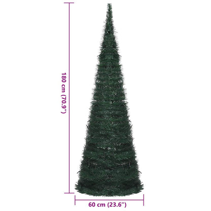 vidaXL Künstlicher Pop-Up-Weihnachtsbaum mit Beleuchtung Grün 180 cm