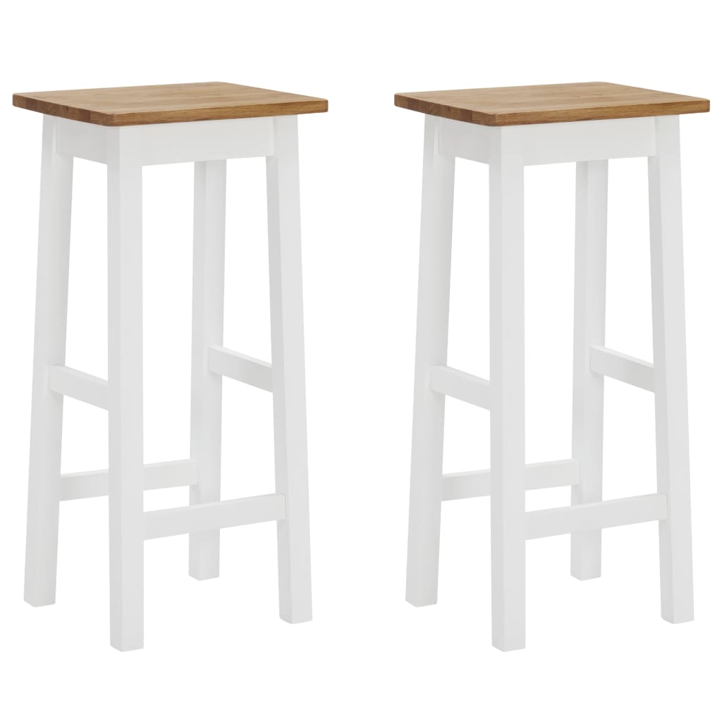 vidaXL Barhocker 2 Stk. Eiche Massivholz