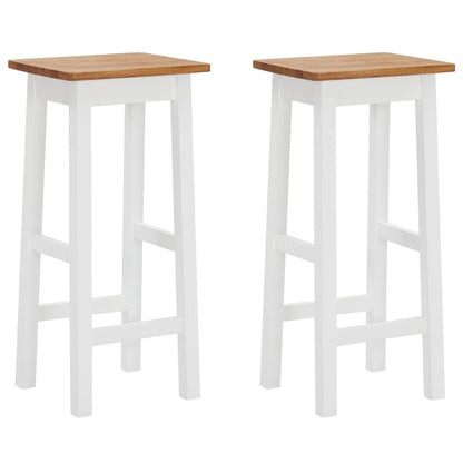 vidaXL Barhocker 2 Stk. Eiche Massivholz