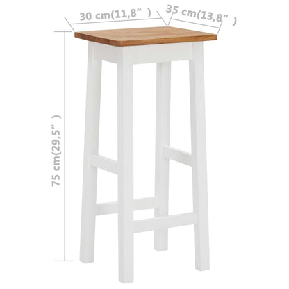 vidaXL Barhocker 2 Stk. Eiche Massivholz