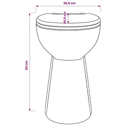 vidaXL Randloses WC 7 cm Extra Höhe Soft-Close Keramik Weiß