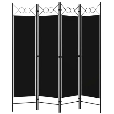 vidaXL 4-tlg. Raumteiler Schwarz 160 x 180 cm